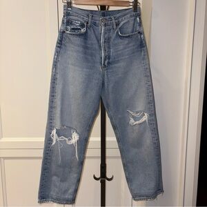 Agolde 90's Mid Rise Loose Fit Denim Jeans in Alter Wash Custom Tailored 26